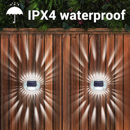 LYHOPE Solar Fence Lights Outdoor, IP65 Waterproof Light for Outside, 12 Pack Solar Deck Lights for Backyard Railing Patio Deck Fence Stair Railing Wall Outdoor Decorations(Cool White)