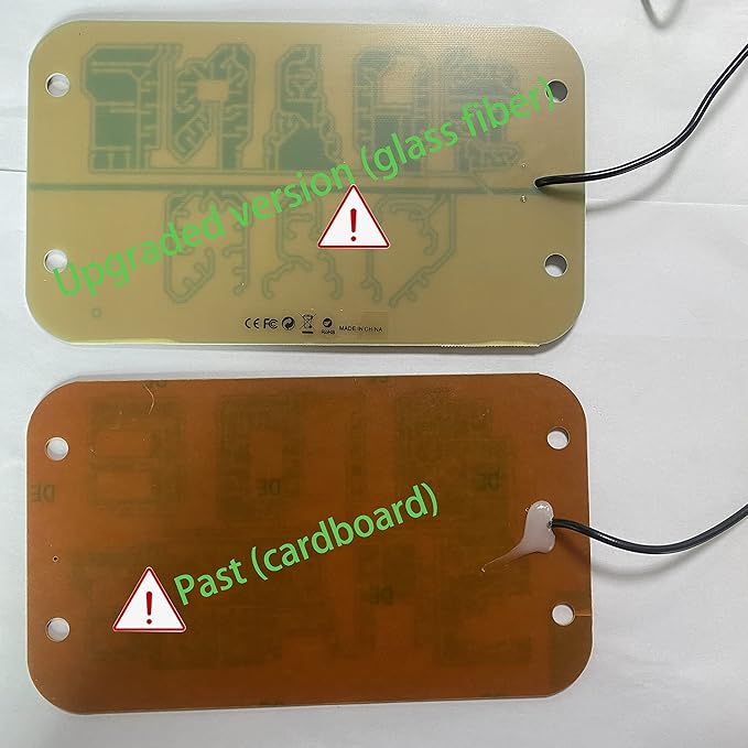LED Car Sign Decor - Flashing Decal Stickers With Suction Cups for Window, USB Interface Light With Hook - Red
