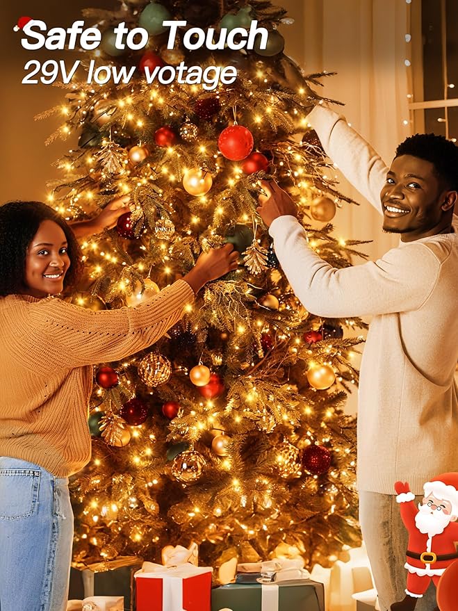 Guhope Christmas Lights 263FT 800 LED, Christmas Tree Light with 8 Lighting Modes, Outdoor Waterproof String Lights with Remote and Timer, Xmas Light for Holiday Decor (Warm White)