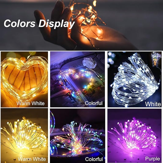 ZGWJ Fairy Lights Battery Operated, 12 Pack Mixed-color Twinkle String Lights 20 LED 7FT Waterproof 3 Lighting Modes for Easter Decor, Halloween, Christmas, Wedding Party Indoor and Outdoor Decoration