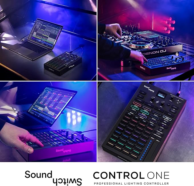 SoundSwitch Control One - Professional DMX DJ Lighting Controller with 3 Months SoundSwitch Software Access and DMX Lights and Phillips Hue Support