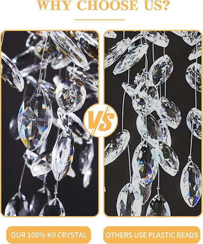 Modern Tree Branch Chandelier, 16 Lights Rectangular 59" Crystal Silver Chandeliers Height Adjustable for Kitchen Island Dining Room Living Room