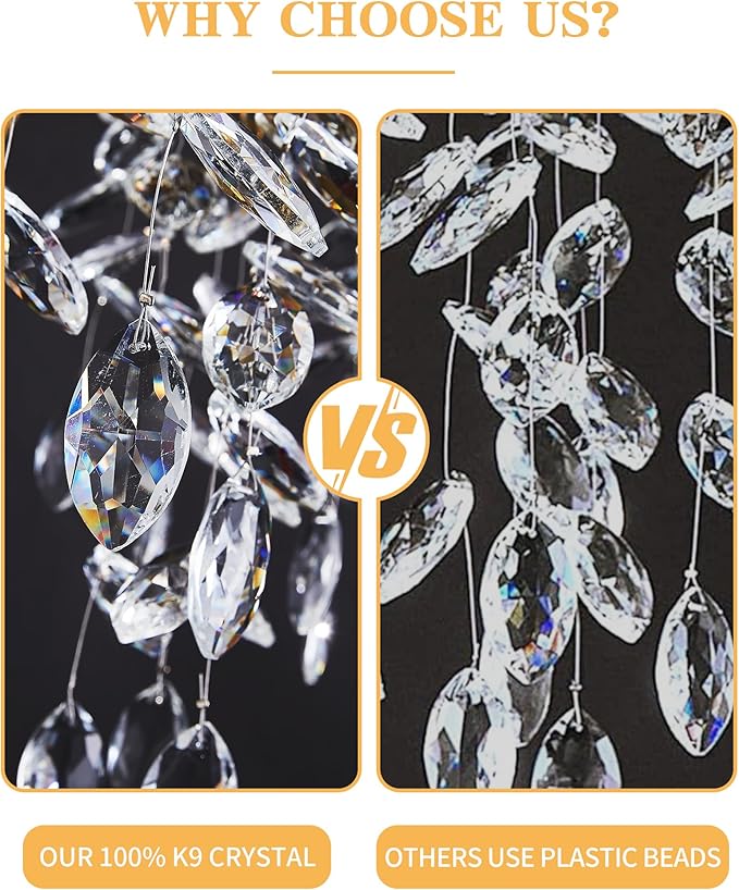 Modern Tree Branch Crystal Chandelier Luxury Silver Crystal Pendant Lighting 47.2" Contemporary 14-Light Chandeliers for Dining Room Kitchen Bedroom Living Room