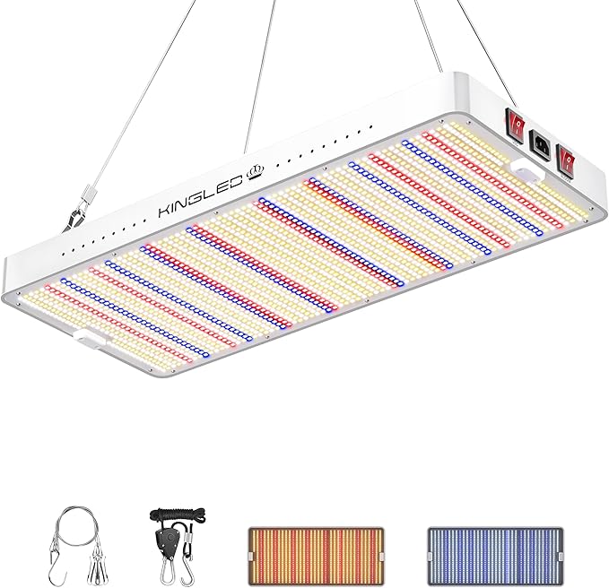 KingLED KP4000 LED Grow Light for Indoor Plants, Full Spectrum Plant Light with Veg & Bloom Mode, 400W Hanging Growing Lamp for Seed Starting Seedlings Vegetable Hydroponic Greenhouse, 5x5 Grow Tent