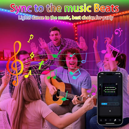 33FT Color Changing Rope Lights Outdoor, Waterproof 100 LED String Light Plug In with Remote & APP Control, Smart 16 Million Colors Music Sync Twinkle Fairy Lighting for Outside Indoor Bedroom