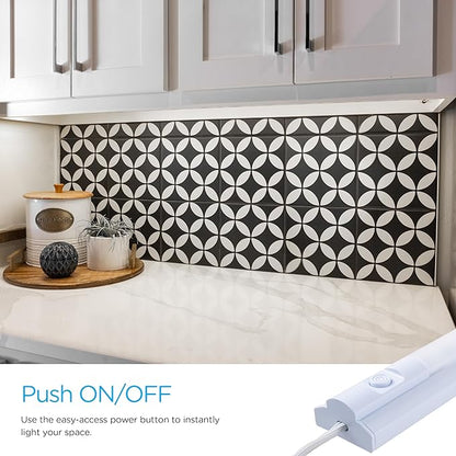 Enbrighten 10 Inch LED Premium Under Cabinet Light Fixture, Plug-In, Bright White 3000K, 275 Lumens, Plastic Housing, On/Off Switch, Perfect for Kitchen, Home Office, Garage, Workbench & more, 26534