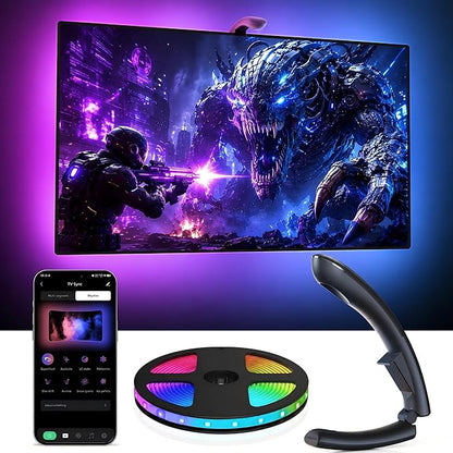AOC TV Backlight Sync to Screen, Behind TV LED Changing Lighting for 75-85 Inch TVs, RGB LEDs Strip Lights with Sensor for Home Decorations Smart App Control, Movie Game Music & DIY Mode, 18.0FT