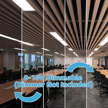 Art3d 2x4 FT LED Flat Panel Light, UL&ETL Listed, 3CCT Selectable Color Temperature 3000K/4000K/5000K, 0-10V Dimmable 5500LM Flush Mount Ceiling Light, 30W/40W/50W Drop Ceiling Light, 2 Pack