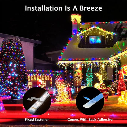 20ft Solar LED Strip Lights (Four-Color Fixed) - 336 LEDs Auto On/Off, 8 Modes with Remote Timer, Waterproof Self-Adhesive for Outdoor Decor, Patio, Poolside, Camping