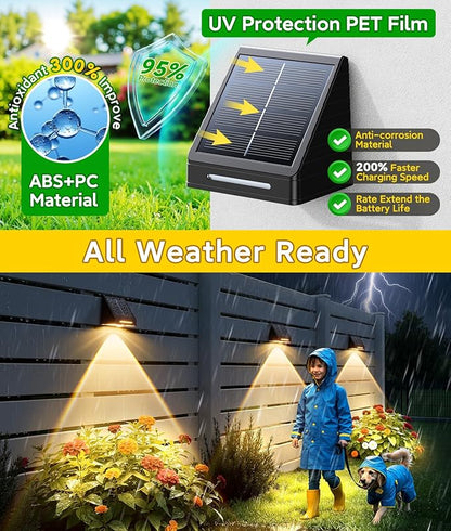 KOOPER Solar Fence Lights Outdoor Waterproof 20 Pack, Solar Fence Lights with Ultra-Bright LED Lens, 10 Modes & 9 Colors Outdoor Solar Lights for Fence, Backyard, Railing, Patio, Wall, Step, Deck