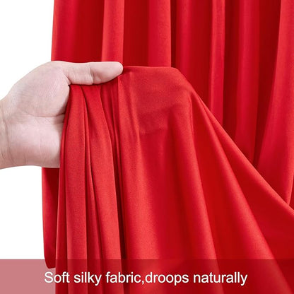 10x12 Red Backdrop Curtains for Wedding Party Wrinkle Free Backdrops Curtain Drapes Fabric Decorations Photo Back Drop Cloth for Baby Shower Photography Stage Reception 5ft x 12ft,2 Panels