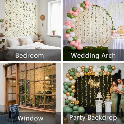 suddus Vines with Lights for Bedroom, 150 LED Fairy Lights with Vines, Ivy Curtain Lights for Bedroom, Dorm, Wedding, Party, Wall, Indoor, Outdoor Decor, 6.5ft x 4.9ft