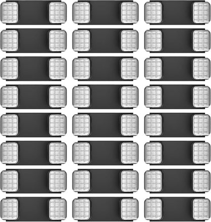 24 Packs Blacks Emergency Lights with Backup Battery,Two Head Adjustable Fire Commercial Emergency Light Fixture-UL Listed-120/277VAC-Led Emergency Exit Lights Fixtures for Business.