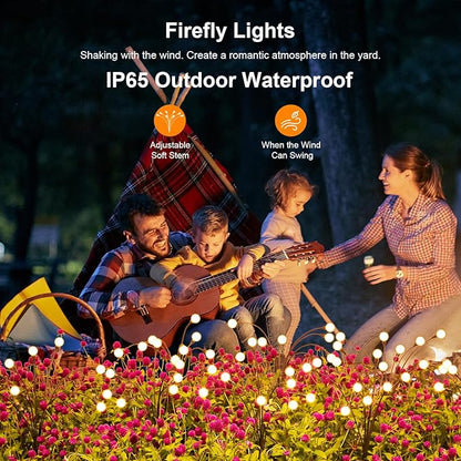 Solar Lights Outdoor(6-Pack, 48 LEDs), ASMAD Solar Garden Lights, Outdoor Decorations, Firefly Light for Patio Decor, Big Bulb, Unique Gifts for Women, Gifts for Grandma
