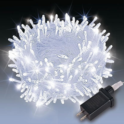 Etinga 200 LED String Lights 66ft Cool White, Plug in Fairy Lights with 8 Modes, Indoor Outdoor Christmas Lights for Bedroom Tree Patio Porch Wedding Holiday Decorations (Cool White, 200 LED 66ft)