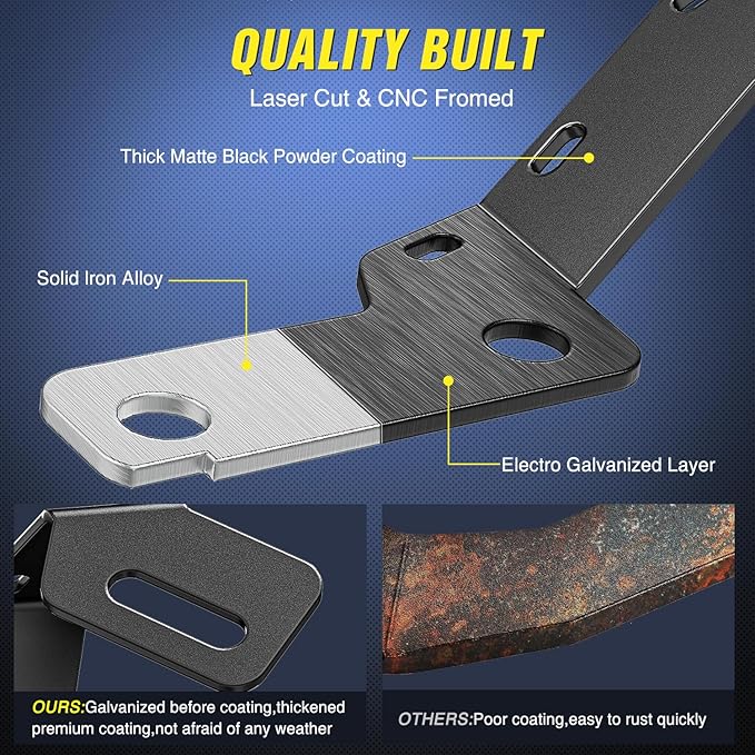 Nilight Ditch Light Brackets Hood Hinges Mount Bracket Kit for Auxiliary Offroad LED Pods Work Lighting Compatible with Toyota 4Runner 2009-2023 Tundra 2007-2021