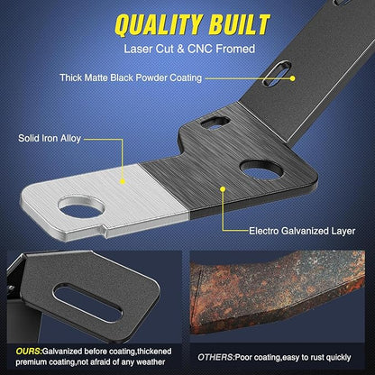 Nilight Ditch Light Brackets Hood Hinges Mount Bracket Kit for Auxiliary Offroad LED Pods Work Lighting Compatible with Toyota 4Runner 2009-2023 Tundra 2007-2021