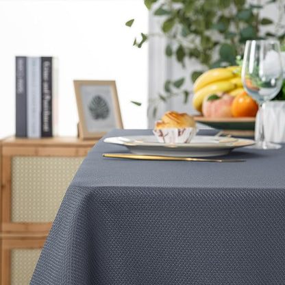 Hiasan 60 X 120 Inch Rectangle Textured Tablecloth - Waterproof Spillproof Antiwrinkle Jacquard Table Cloth for Kitchen and Dining Dinner, Outdoor Picnic, Holiday and Parties, Dark Grey