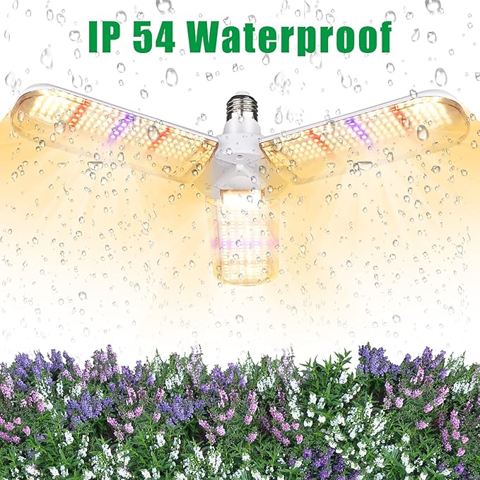 2 Pack 150W LED Grow Light Bulb Foldable Sunlike Full Spectrum Grow Light for Indoor Plants, 414 LEDs Sunlike Plant Light with Power Cord, E27 Plant Lamp for Flowers,Greenhouse Hydroponic