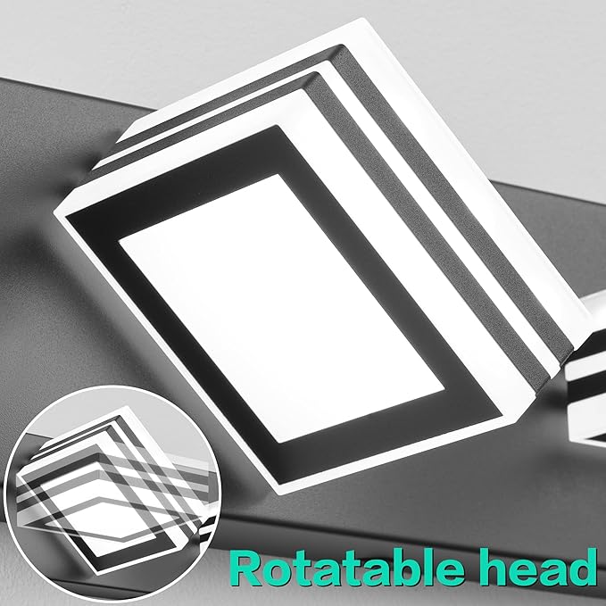 SOLFART Bathroom Vanity Light Over Mirror - 4 Light Led Vanity Light Fixture 26inch Matt Black Lights for Bath