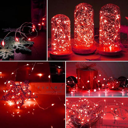 AIKEI 24 Pack LED Fairy Lights Battery Operated, String Lights Waterproof 7 Feet 20 Led Firefly Starry Lights for Wedding Party Bedroom Garden Christmas Decoration Mix Colored