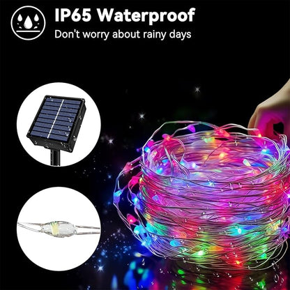 Solar String Lights Outdoor Waterproof 6 Pack Total 198ft 600LED 8 Modes Twinkle Lights Solar Fairy Lights for Patio, Garden Yard Party Tree Christmas Halloween Decoration, Multicolor