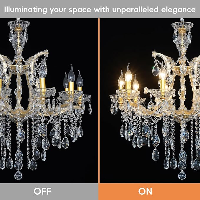 Modern Crystal Chandelier, Maria Theresa Crystal Chandelier 10 Lights Luxury Gold Chandelier Lighting Fixture for Dining Room, Living Room, Bedroom, Kitchen Island, Foyer