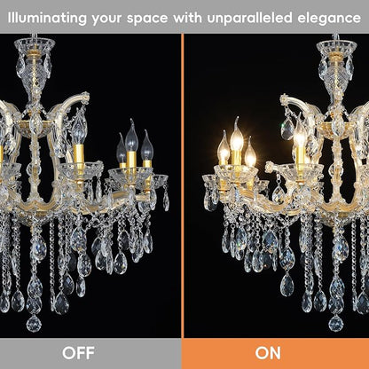 Modern Crystal Chandelier, Maria Theresa Crystal Chandelier 10 Lights Luxury Gold Chandelier Lighting Fixture for Dining Room, Living Room, Bedroom, Kitchen Island, Foyer
