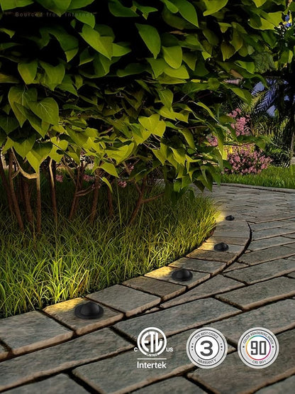 LEONLITE 5W 5CCT Low Voltage In-ground Well Lights, LED Landscape In Ground Lights, 1800K/2700K/3000K/4000K/5000K Adjustable, 12-24V AC/DC, CRI90, ETL Listed, IP67 Waterproof, Aluminum, Pack of 6