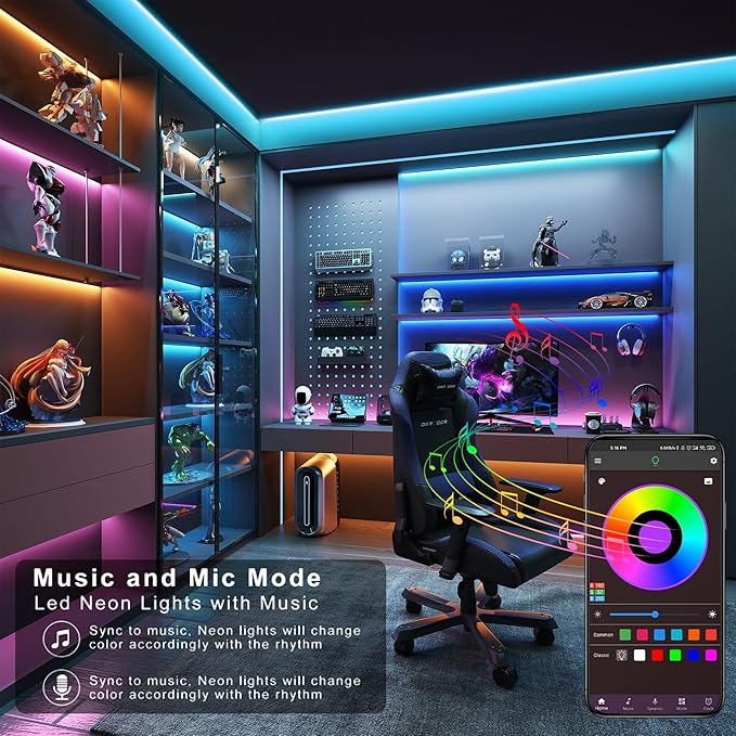 Ledagic Led Lights for Bedroom 250ft (2 Rolls of 125ft) Color Changing RGB Led Strip Lights with 60 Keys Remote and App Control, Music Sync Led Lights for Room Kitchen Party Home Decor