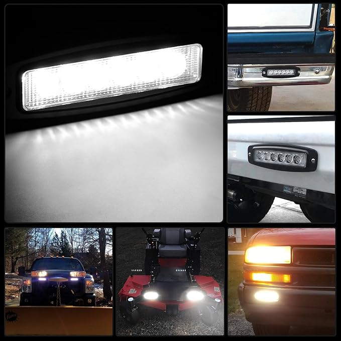Nilight LED Pods Flush Mount 2Pcs 18W 7.3Inch Spot Offroad Fog Light Bar Waterproof Lighting for Tractor Boat SUV ATV UTV 4WD Car Truck Motorcycle Dirt Bike Golf Cart 12V 24V