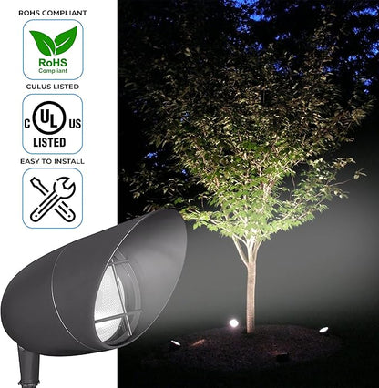 1-Light Landscape Flood Light Fixture - 150W Non-Dimmable Halogen - Outdoor Ceiling Mount - Dark Bronze; OL-66362