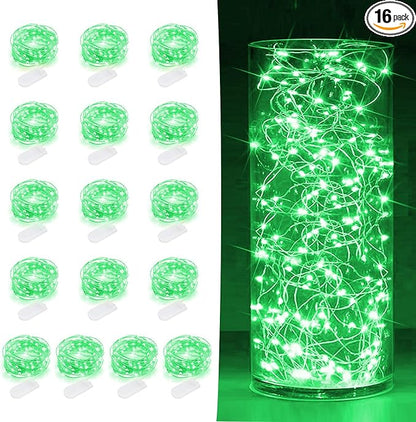 SOCO 16 Pack LED Fairy Lights Battery Operated - 10FT 30LED Copper Wire Mason Jar String Lights, IP65 Waterproof, Bendable for Indoor/Outdoor, Christmas, Wedding, Party, Camping Decor