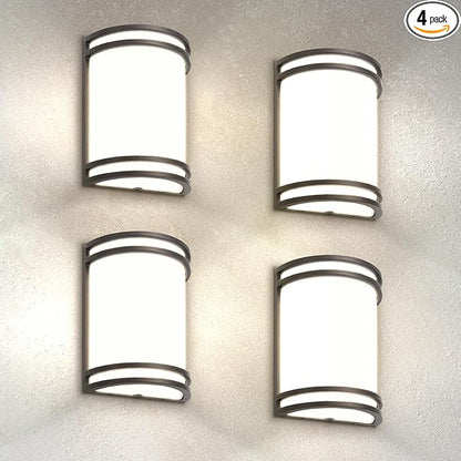 ASD 10 Inch LED Outdoor Sconce Lights - 15W 3000K 4000K 5000K Bronze Exterior Lighting Fixtures, Dimmable Exterior Lights for House, Modern Patio Wall Light Fixture ETL, 4 Pack