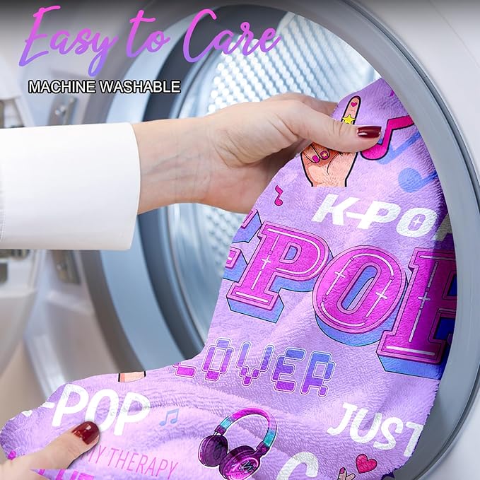 Kpop Gifts Blanket for Teen Girls - Kpop Merch, K pop Gifts for Girls Women Fans K-Pop Lover, K Pop Birthday Decorations for BFF Girls, Christmas Birthday Graduation Kpop Blankets for Girls 60''x50''