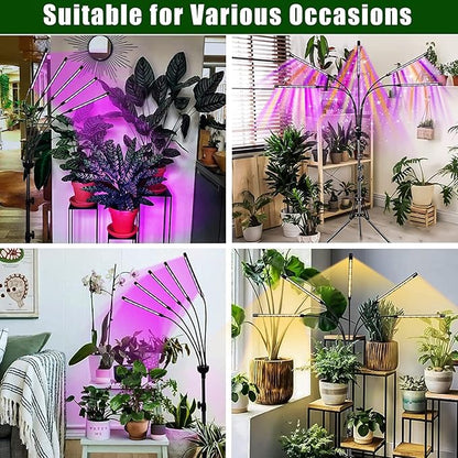 yentbokj Grow Lights for Indoor Plants,5 Heads Red Blue White Full Spectrum Plant Light with 15-60" Adjustable Tripod Stand, Indoor Grow Lamp with Remote Control and Auto On/Off Timer Function