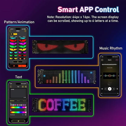 Devil Eyes Light for Cars, 15"x4" Programmable Flex LED Sign, 1PC Led Eyes for Car Windshield with APP Control and Remote Controller