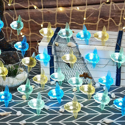 Sea Life Decor Ocean Fish String Lights Indoor Outdoor Mola Sunfish Nautical Theme Ocean Beach Decorative Lights Cute Marine Life Fairy Lights 30LED 10ft Battery Operated for Bedroom Garden Camp Tent