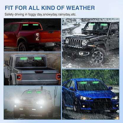 Nilight 24LED Emergency Strobe Traffic Advisor Light Bar 2 in 1 Green Dash Warning Safety Flashing Lights Front/Rear Windshield Construction Lights for Trucks Cars Plow Police Firefighter Vehicles