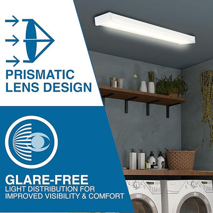 Sylvania 48" LED Prismatic Wrap Light, 32/40/48W, 3 CCT (3500/4000/5000K) Select, 4000/5000/6000 LMS, Linkable, White - 1 Pack (66739)