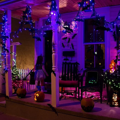 Dazzle Bright Halloween Fairy String Lights, 20 FT 60 LED Copper Wire Battery Operated Waterproof Lights, Halloween Decorations for Indoor Home Room Outdoor Garden Patio Party Decor (Purple)
