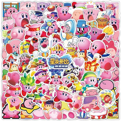100PCS Cute Cartoon Kirby Stickers Kawaii Game StickersLaptop Waterproof Car Bicycle Suitcase Computer Water Bottle Mobile Phone Sticker Water Resistant Decals (KB100)