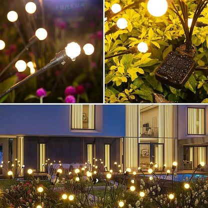 Solar Lights Outdoor(6-Pack, 48 LEDs), ASMAD Solar Garden Lights, Outdoor Decorations, Firefly Light for Patio Decor, Big Bulb, Unique Gifts for Women, Gifts for Grandma