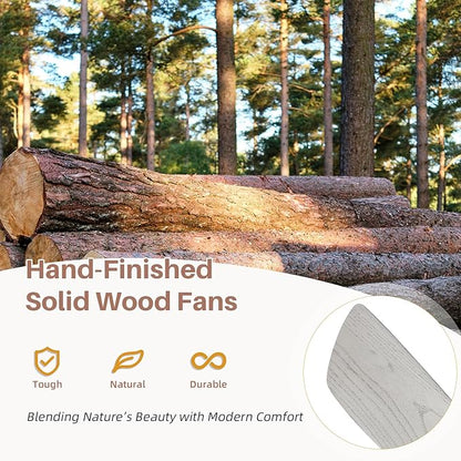 CACI Mall 52 Inch Wood Flush Mount Ceiling Fan with Lights, 3 Blades, Low Profile, Modern, 3CCT, Dimmable, Noiseless, Remote Contral, Outdoor Indoor Ceiling Fans for Bedroom/Farmhouse/Patio