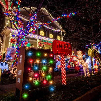 JMEXSUSS 600 LED Solar Christmas Lights Outdoor, 206.7 ft Multi Colored Christmas Lights Outdoor Waterproof, 8 Modes Solar String Light for Outside Garden Yard Patio Tree Xmas Decorations