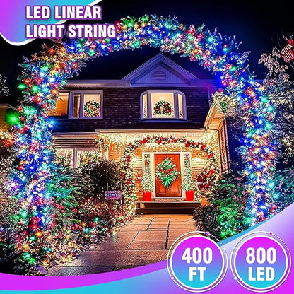 400FT Extra Long Multicolor String Lights, LED Waterproof Fairy Lights with Remote & Timer, Dimmable Seasonal Decorative Lighting for Christmas, Wedding, Party, Garden, Patio