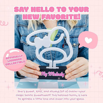 Silver Buffalo Sanrio Hello Kitty and Friends My Melody Neon LED Lamp Room Decor Mood Light, Battery Powered (Requires 2 AA Batteries - Not Included)(Requires 2 AA Batteries - Not Included)