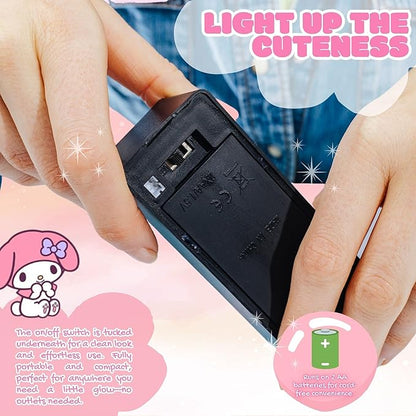 Silver Buffalo Sanrio Hello Kitty and Friends My Melody Neon LED Lamp Room Decor Mood Light, Battery Powered (Requires 2 AA Batteries - Not Included)(Requires 2 AA Batteries - Not Included)