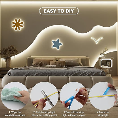 MIWISE COB LED Strip 20ft/6.1m,CRI 90+ Natural White 4000K High Lumen Super Bright Flexible DC24V LED Tape Light,for Cabinet Home Office DIY Lighting Projects(Adapter&Controller NOT Included)