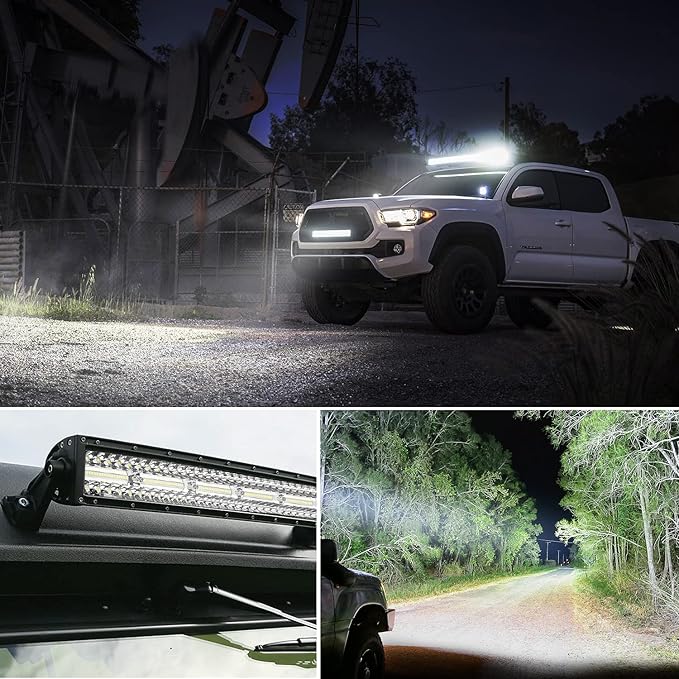 Nilight 42 Inch LED Light Bar 320 LED Chips 11240LM Curved Triple Row Spot Flood Combo High Power Driving Off Road Lights for Truck Tractor SUV ATV UTV Golf Cart Boats